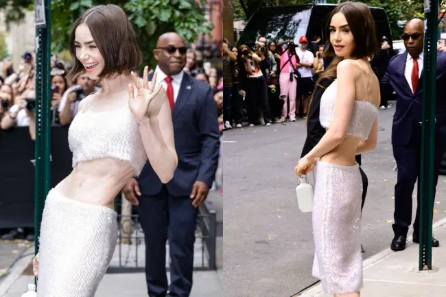 La delgadez de Lily Collins en la Semana de la Moda reaviva el debate sobre salud y estándares de belleza
