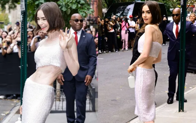 La delgadez de Lily Collins en la Semana de la Moda reaviva el debate sobre salud y estándares de belleza